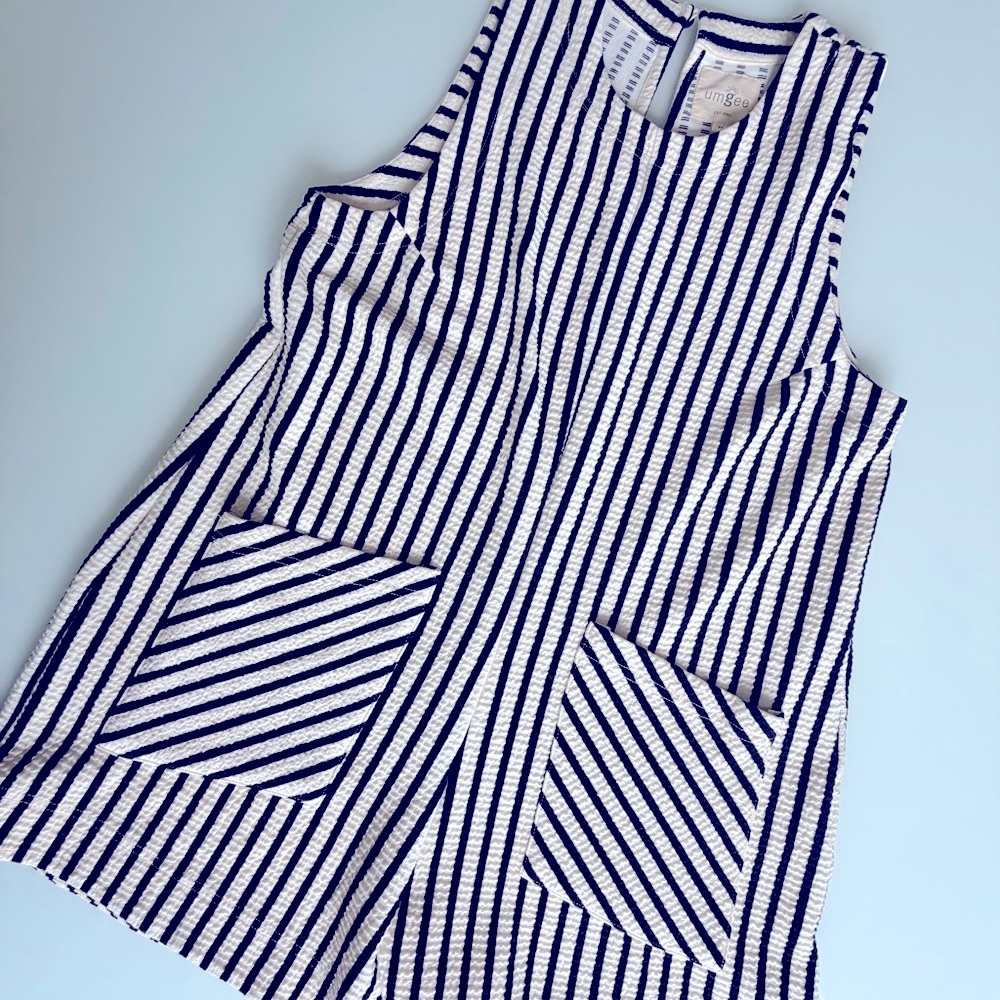Striped Sleeveless Romper - Black & White